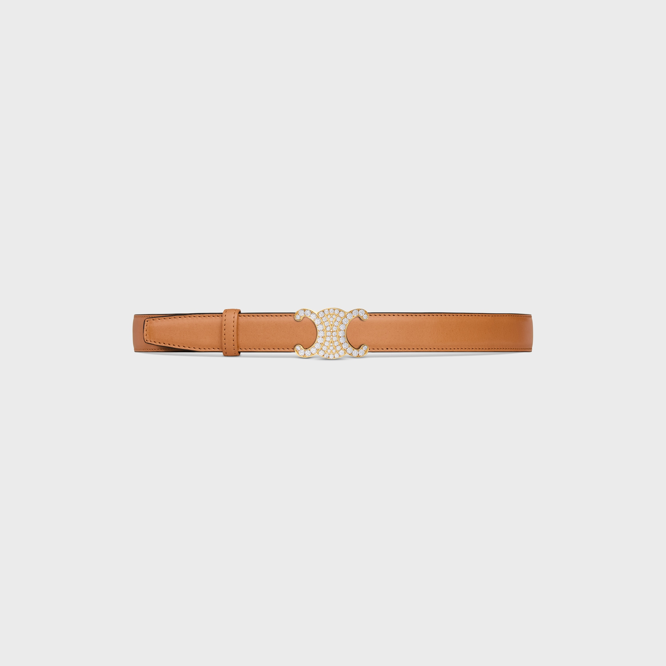TRIOMPHE BUCKLE & REVERSIBLE STRAP 25MM - HONEY | CELINE