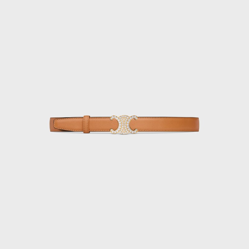 Reversible Strap 25MM IN Natural Calfskin and Triomphe Canvas -  -  - 1 | CELINE