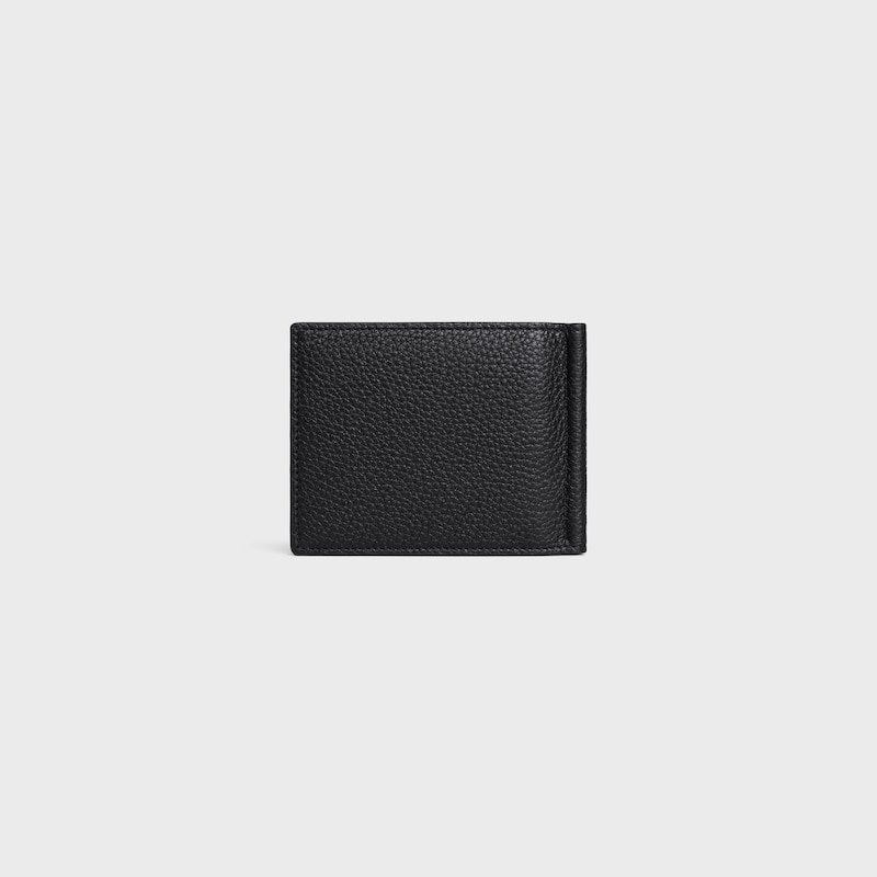 bill clip wallet IN GRAINED CALFSKIN - BLACK - WALLETS - 1 | CELINE