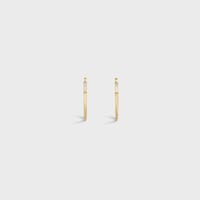 Systeme Large Hoops in Yellow Gold and Diamonds - Yellow Gold and White - FINE JEWELLERY - 2 | CELINE