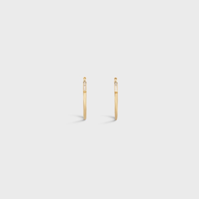 Créoles Large Systeme en Or Jaune et Diamants - Or Jaune - JOAILLERIE - 1 | CELINE