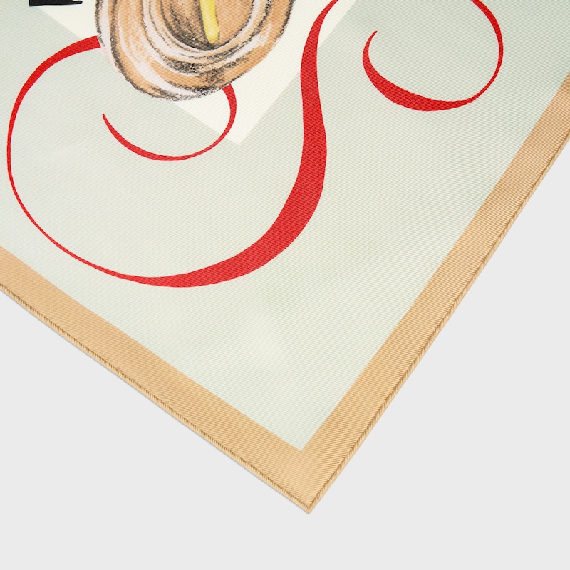 square IN silk twill - BEIGE/LATTE/MULTICOLOR -  - 1 | CELINE