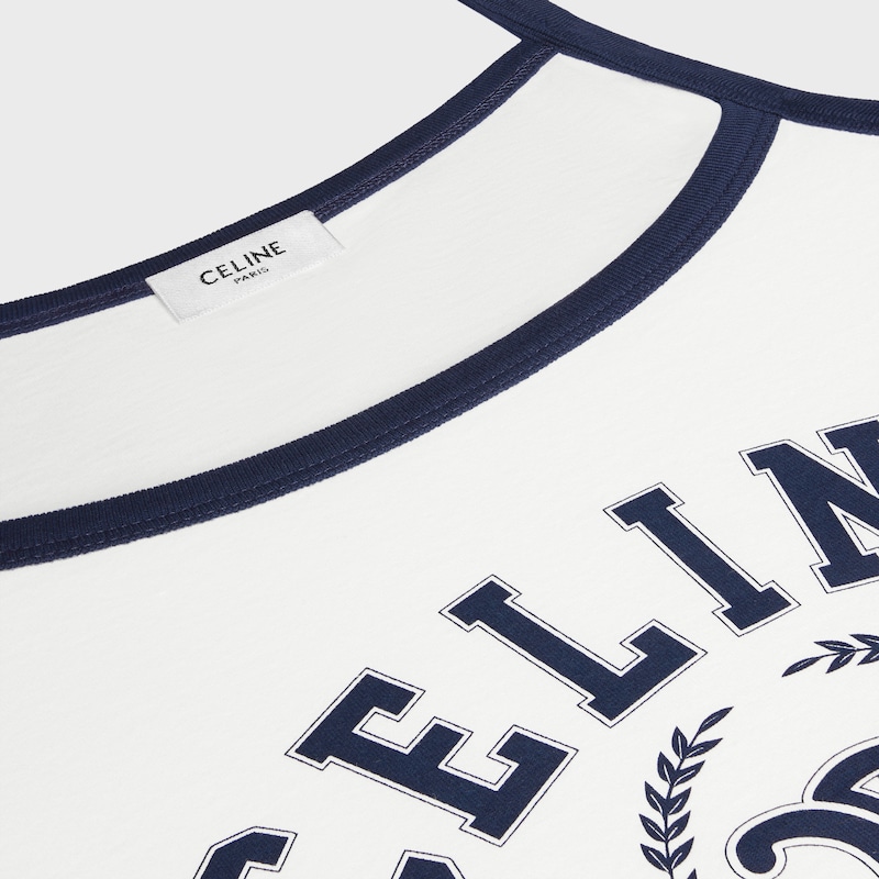 celine tank top IN cotton jersey - OFF WHITE / NAVY -  - 1 | CELINE