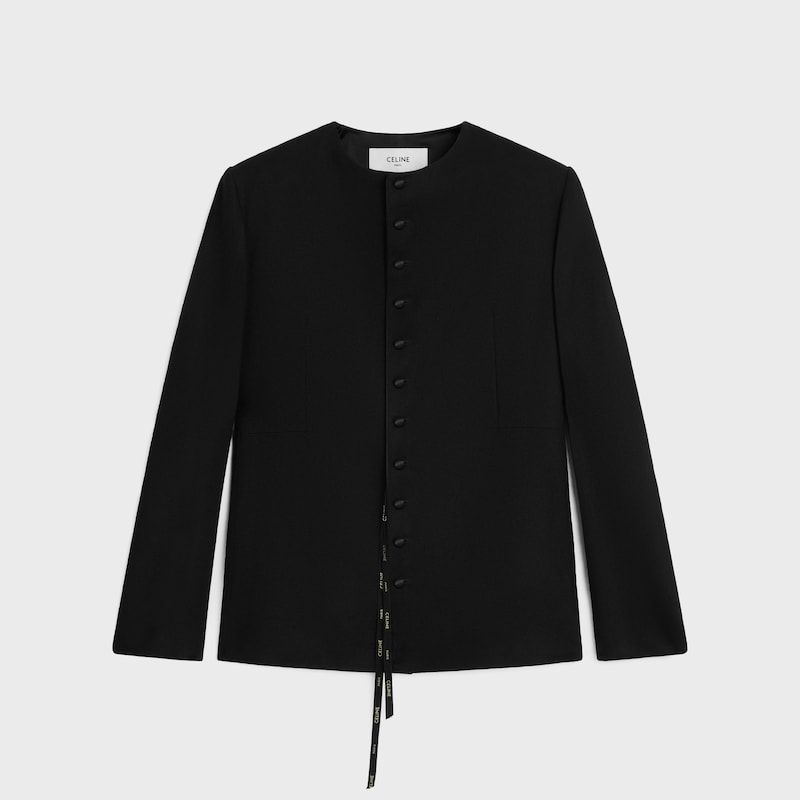 CHAQUETA CÁRDIGAN DE FRANELA DE CACHEMIRA - NEGRO -  - 1 | CELINE