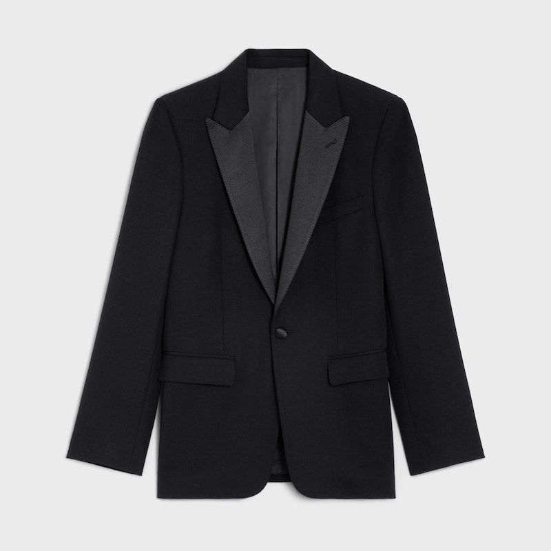 veste classique tux laine grain de poudre - Noir -  - 1 | CELINE