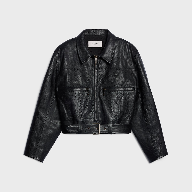 cropped jacket IN calfskin - SCHWARZ -  - 1 | CELINE