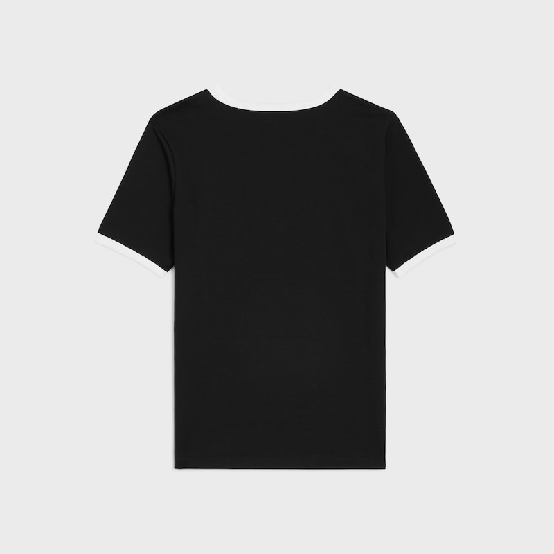 camiseta celine estilo a&ntilde;os&nbsp;70 de punto de algod&oacute;n - NEGRO / BLANCO -  - 1 | CELINE