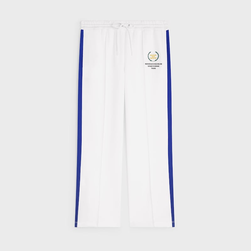 tracksuit pants IN double-face jersey - OFF WHITE / ELECTRIC BLUE -  - 1 | CELINE