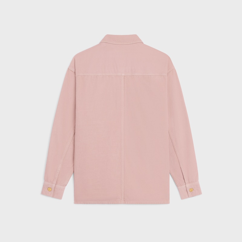 car coat jacket in corduroy - ROSEWATER SUNSET FADE -  - 1 | CELINE