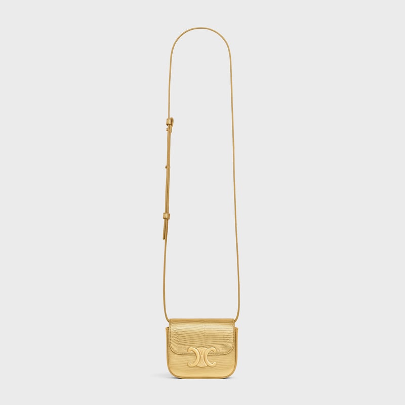 MINI CLAUDE in LAMINATED LIZARD - GOLD - MORE LINES - 1 | CELINE