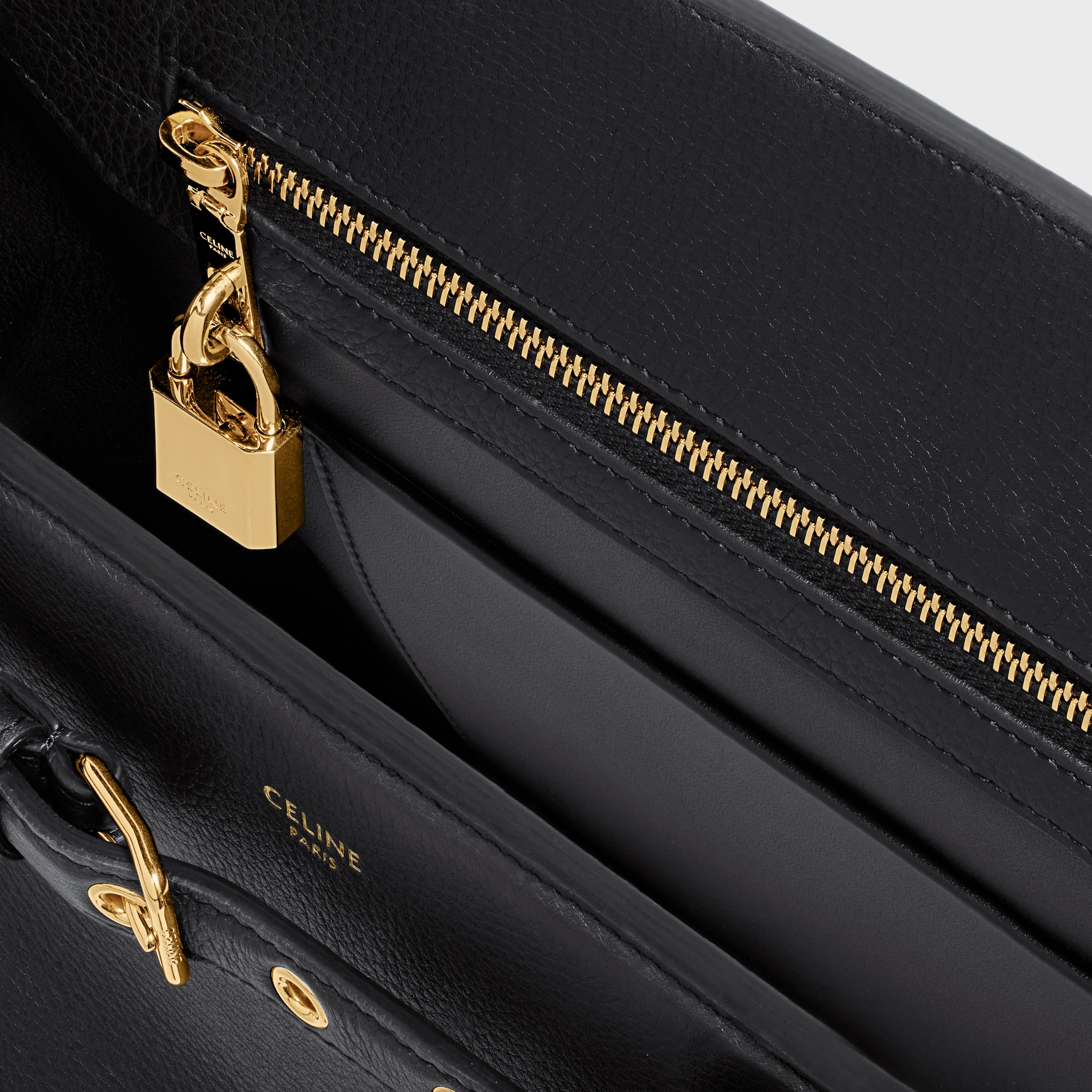 CELINE 【入手困難】★CONTI★SUPPLE GRAINED CALFSKIN★全色 CELINE CONTI BAG in SUPPLE GRAINED CALFSKIN - BLACK | CELINE