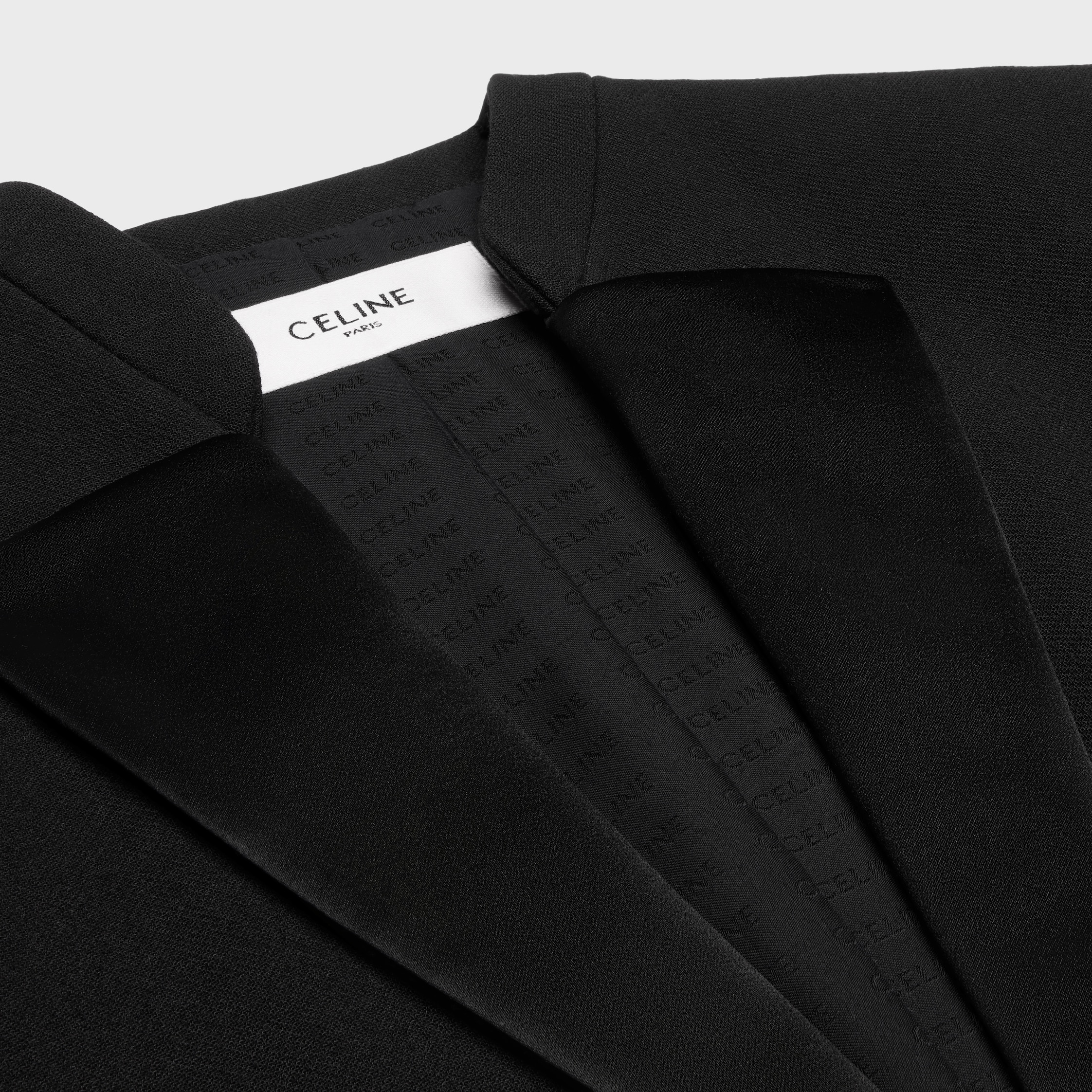JACKET IN SATIN-LINED DOUBLE FACED WOOL CREPE ジャケット jacket in satin-lined double faced wool crepe - BLACK | CELINE