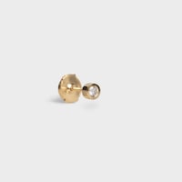 Celine Sentimental Brillant Stud in Yellow Gold and Diamond - Yellow Gold and White - FINE JEWELLERY - 2 | CELINE