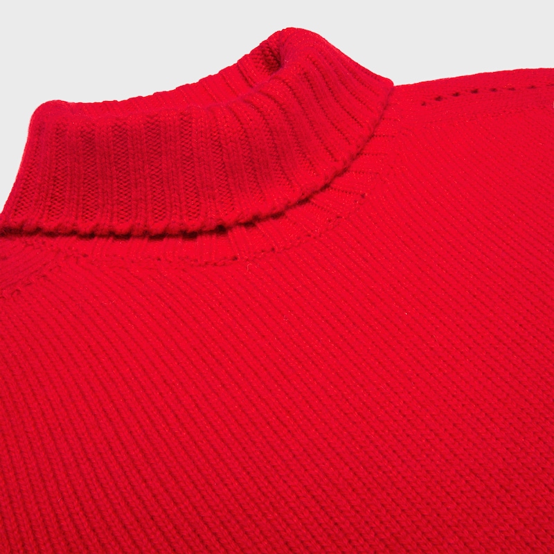 turtleneck sweater IN SEAMLESS CASHMERE - BRIGHT RED -  - 1 | CELINE