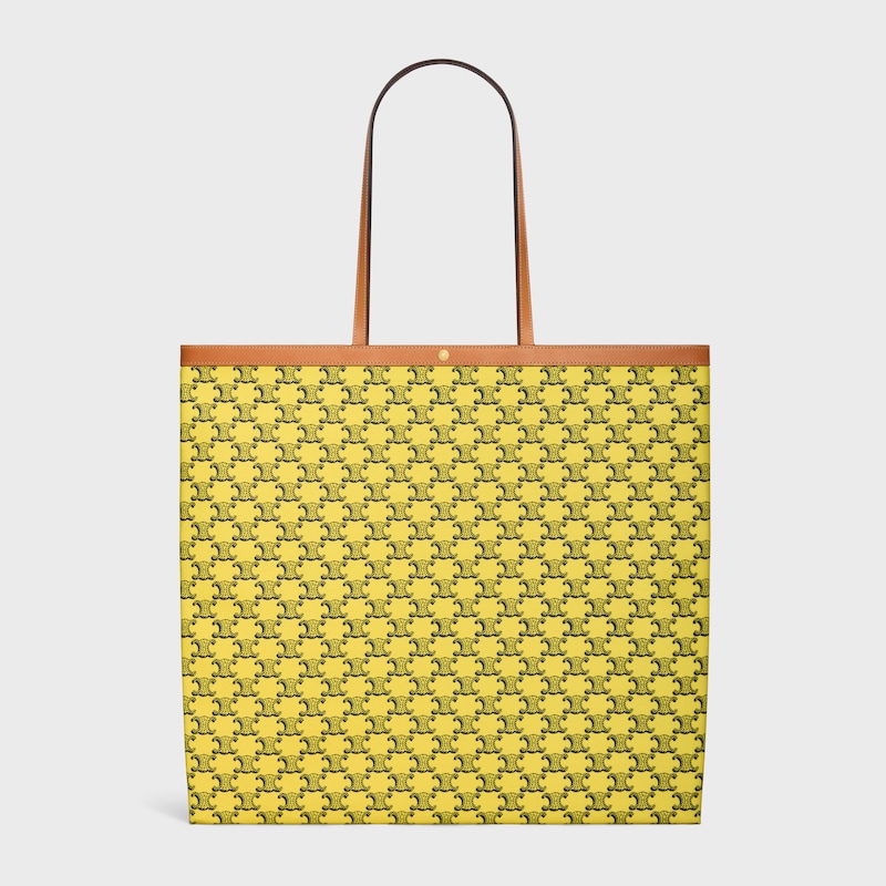 LARGE FLAT SHOPPER IN TRIOMPHE CANVAS - YELLOW / NAVY - HOBO AND TOTE BAGS - 1 | CELINE