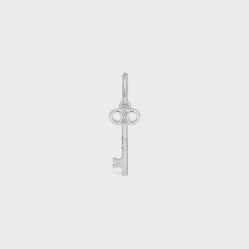 Celine Charms Triomphe Key in Brass with Rhodium Finish - SILVER - EVENING - 1 | CELINE