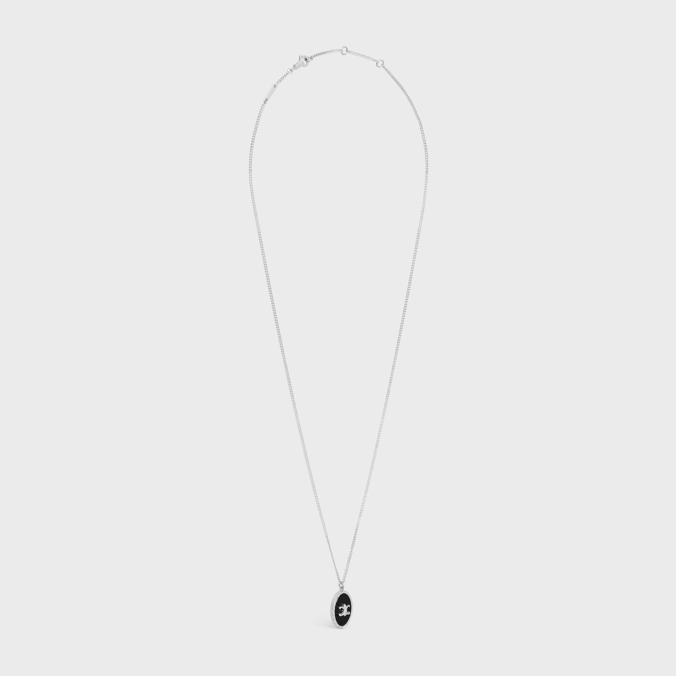 CELINE｜ (TRIOMPHE DE LYS MEDAL NECKLACE IN STERLING SIL 461IW6SSO-38NS_3_SS25_P1_M.tif