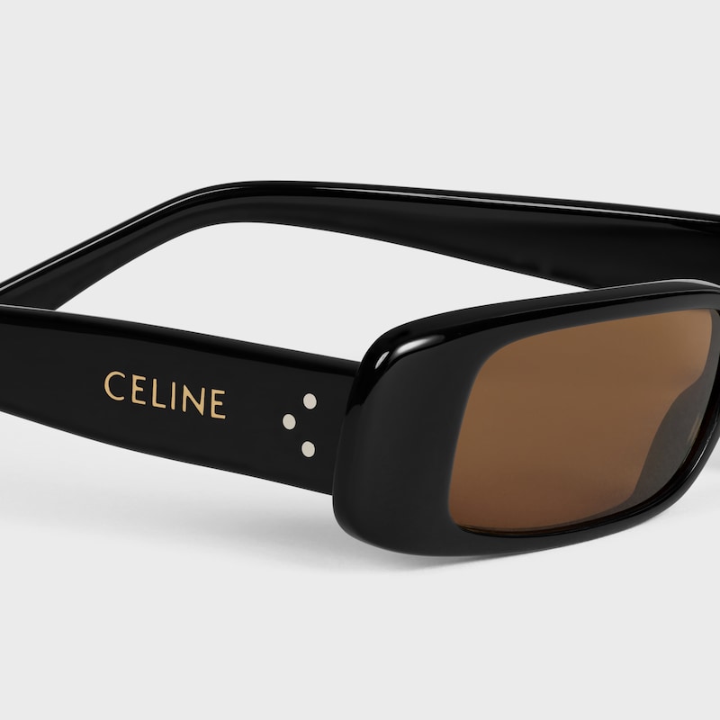 Rectangular S343 sunglasses in Acetate - BLACK -  - 1 | CELINE