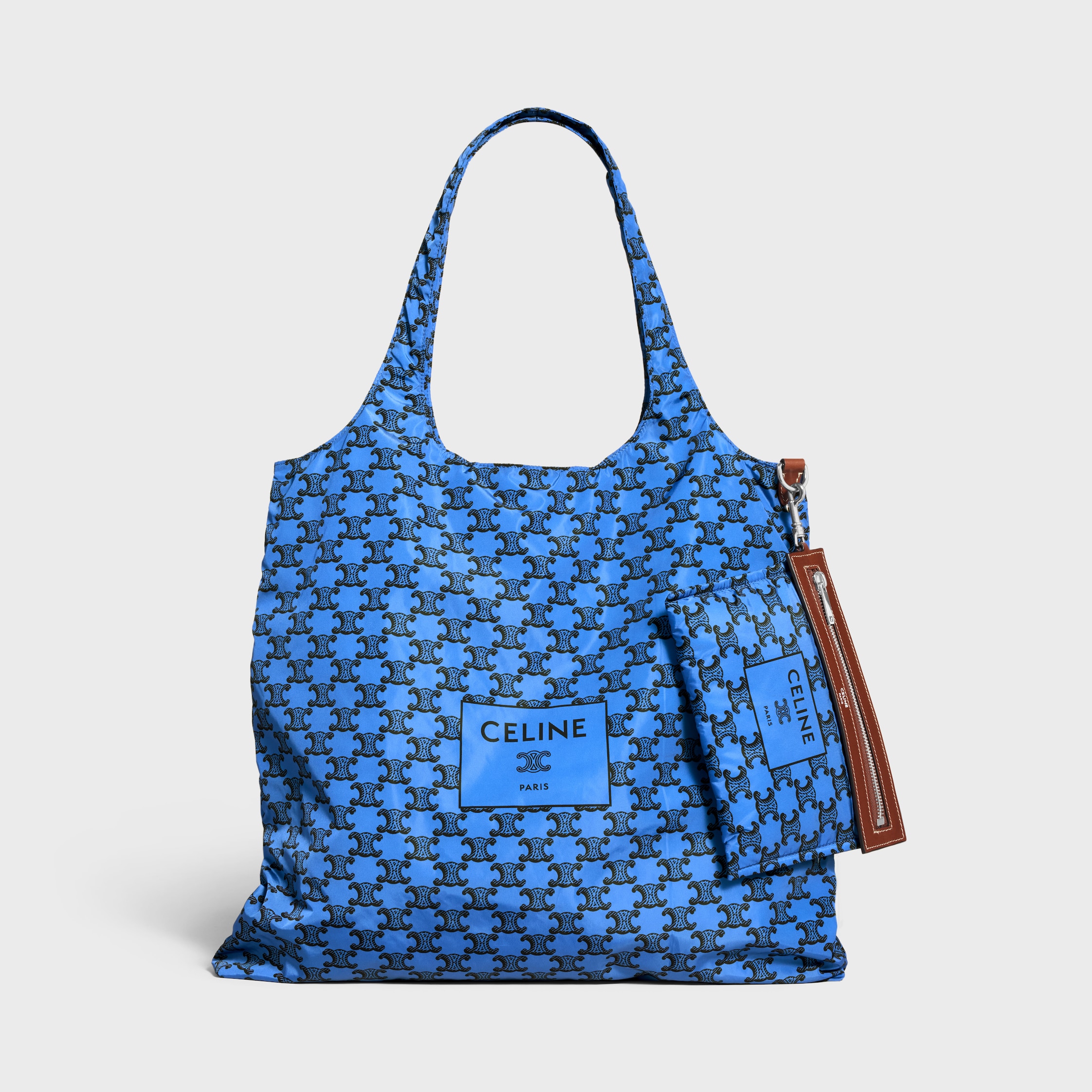 CELINE ネイビーキャップ Lサイズ ショッピングバッグ付属 CELINE ショッピングバッグ パディッド / ナイロン & カーフスキン