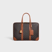 Soft Luggage 45 in Triomphe Canvas and Calfskin - TAN - TRAVEL - 1 | CELINE