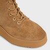 AUSTIN LACE-UP BOOT IN SUEDE CALFSKIN AND SHEARLING - HAVANA -  - 1 | CELINE