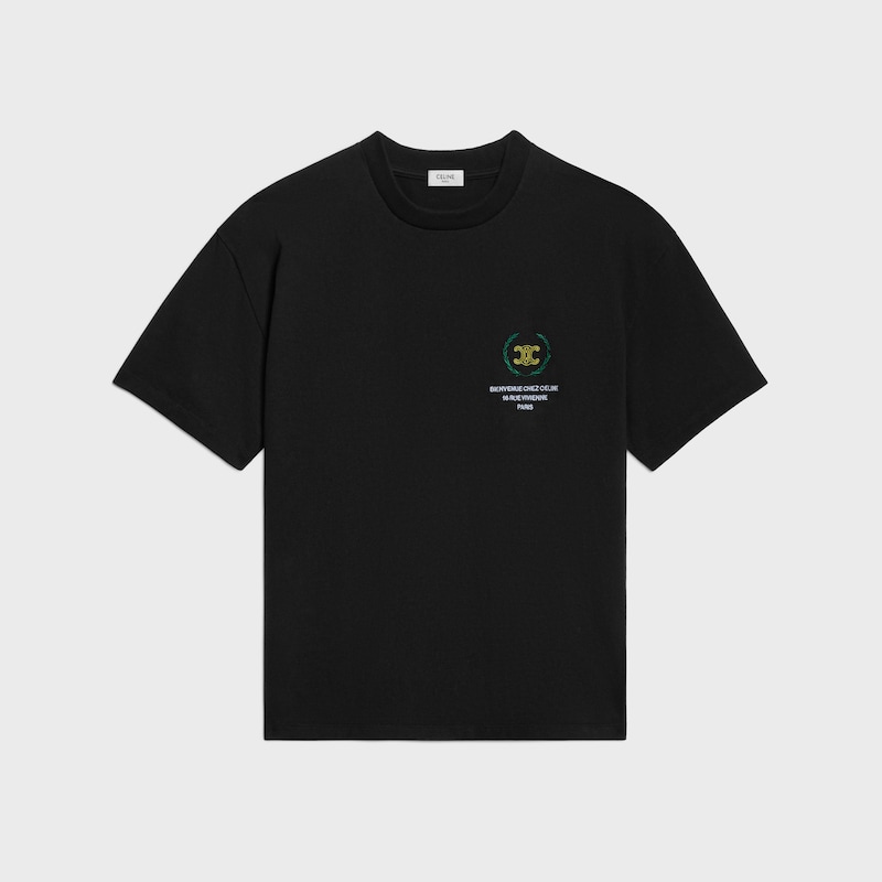 t-shirt IN cotton jersey - BLACK / YELLOW -  - 1 | CELINE