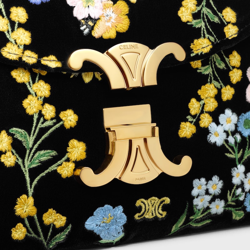 TEEN NINO花卉刺繡絲絨手袋 - 拼色 - 肩背包 - 1 | CELINE
