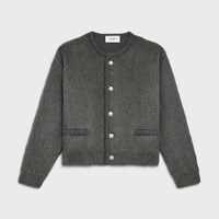 拉絨馬海毛開衫 - DARK GREY -  - 1 | CELINE