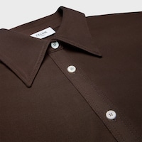 fitted shirt IN viscose jersey - DARK CHOCOLATE -  - 2 | CELINE