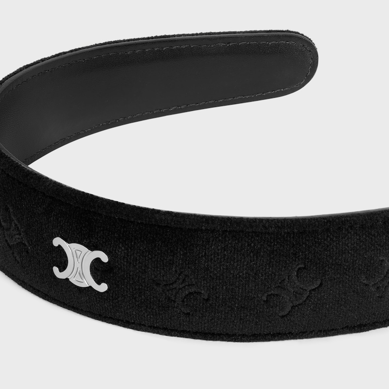 CELINE壓花銠銀色飾面發帶 - 黑色 / 銀色 - 发饰 - 1 | CELINE