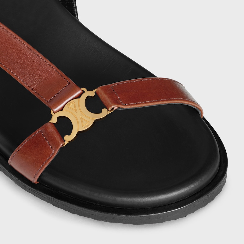CELINE MAUD SANDAL WITH TRIOMPHE IN CALFSKIN - RUST -  - 1 | CELINE