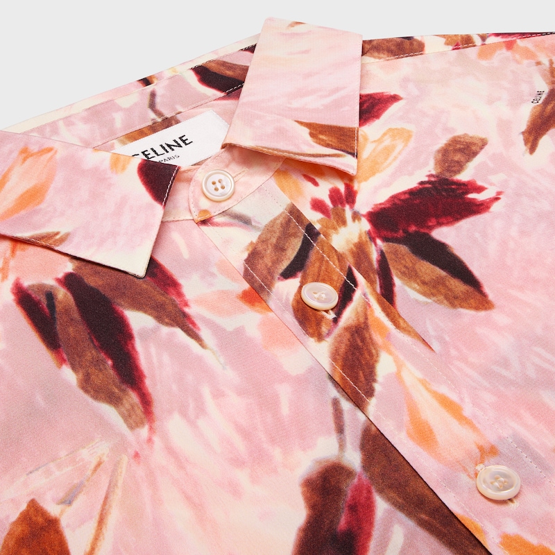 CAMISA HOLGADA DE CREP&Eacute; DE CHINA - CREMA/NARANJA/CO&Ntilde;AC -  - 1 | CELINE