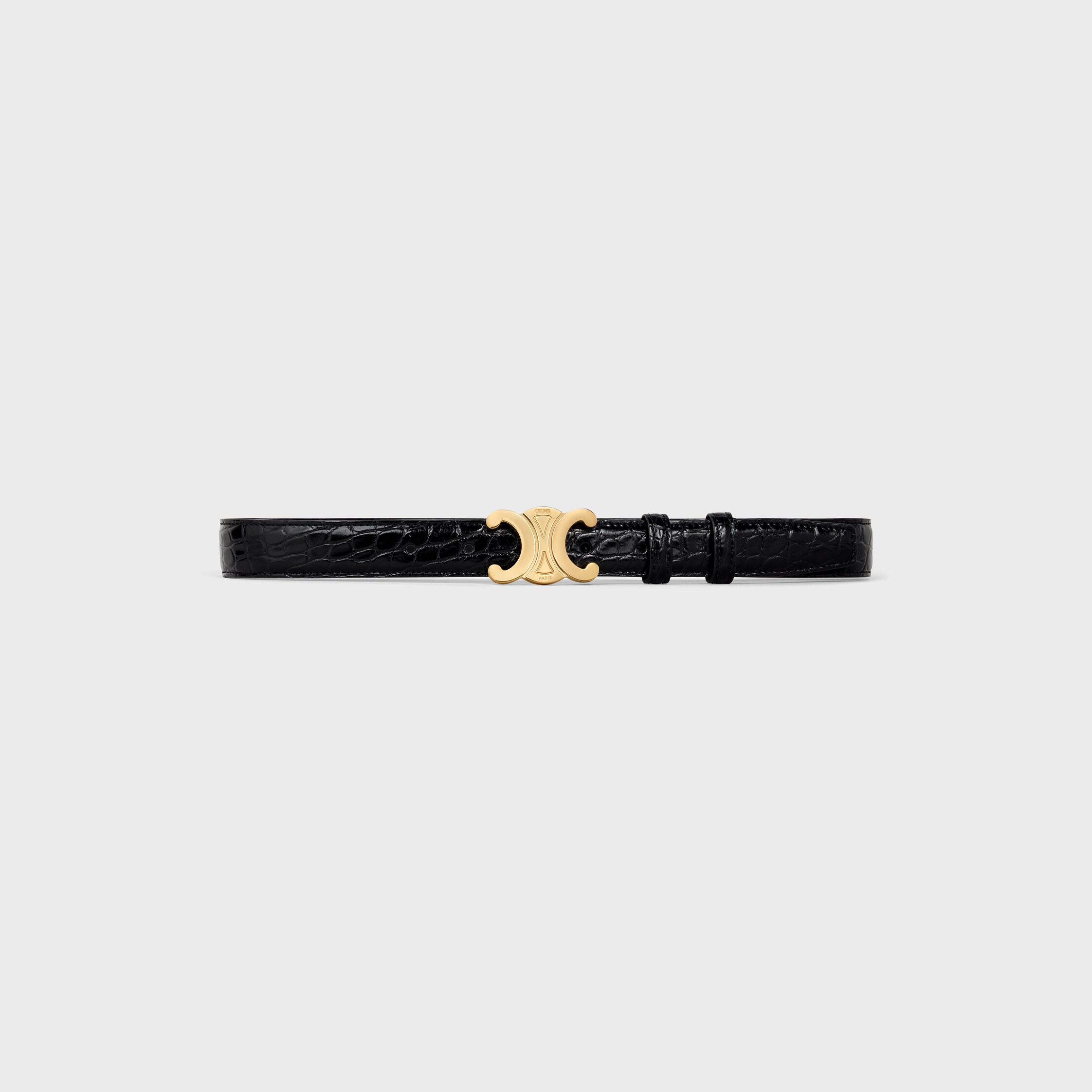 Medium 25MM Triomphe Belt in ALLIGATOR - BLACK | CELINE