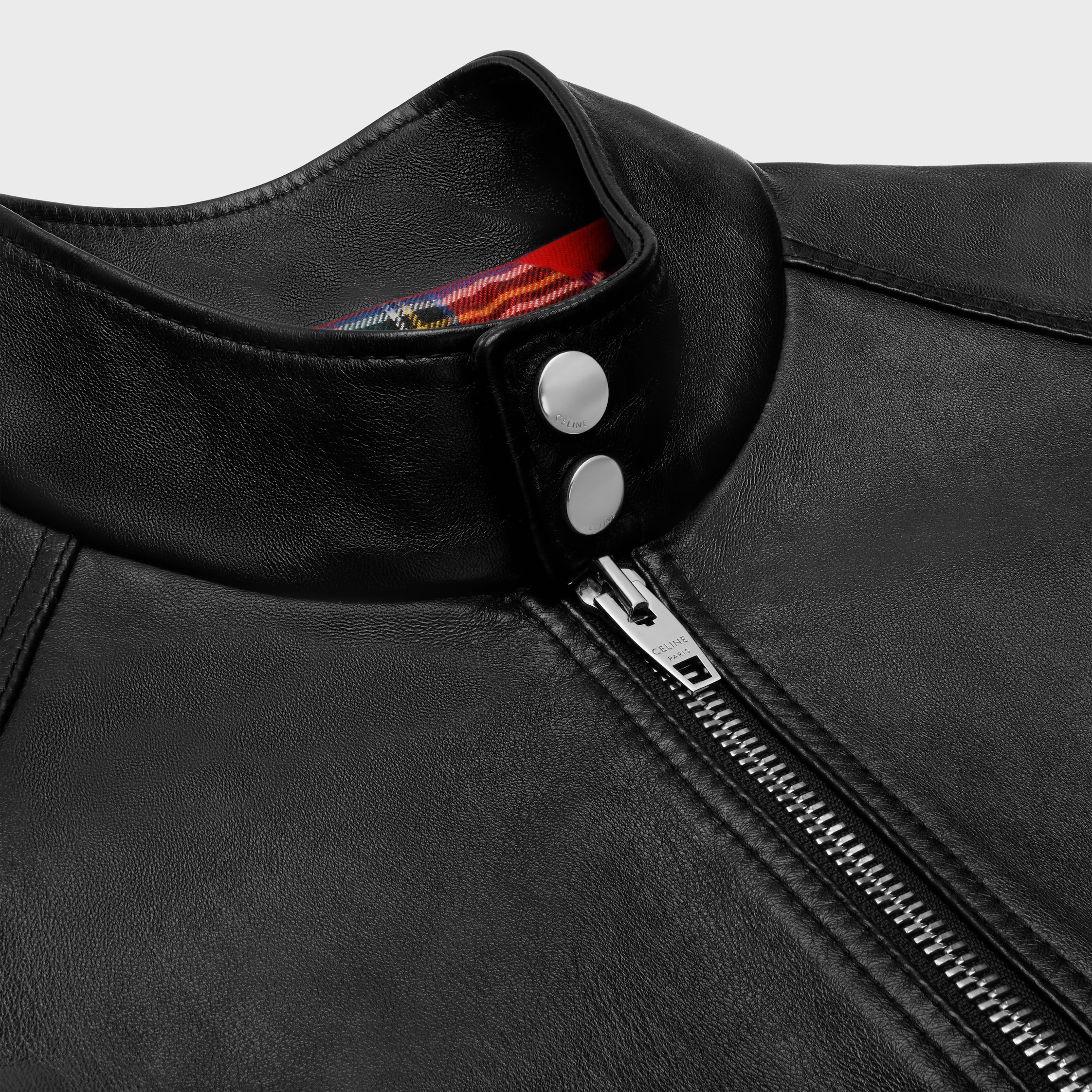 ◆希少◆送料込！【CELINE】レーサー ソフトラムスキン ブルゾン ストレートカット ブルゾン / ソフトラムスキン - ブラック | CELINE