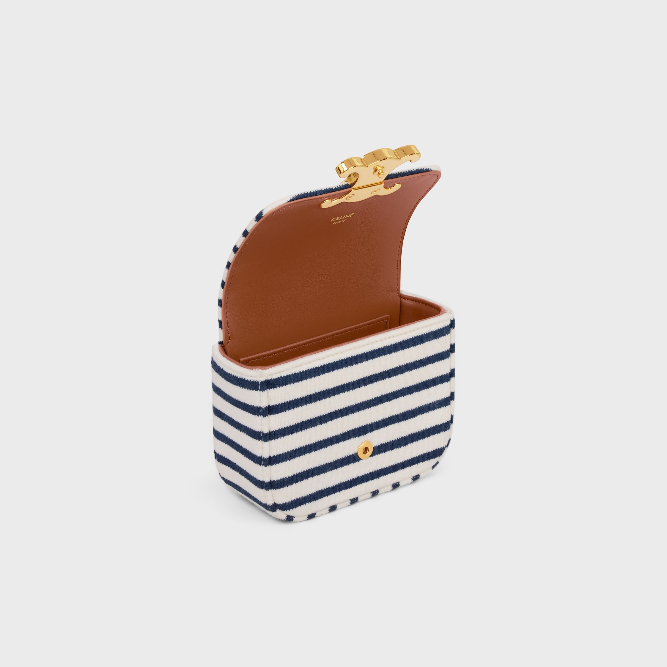 CELINE MINI CHAIN CLAUDE IN Striped 関税込 ハンドバッグ MINI CHAIN CLAUDE IN STRIPED TEXTILE - | CELINE