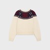 pull col rond laine fair isle triomphe - OFF WHITE / NAVY / RED -  - 2 | CELINE