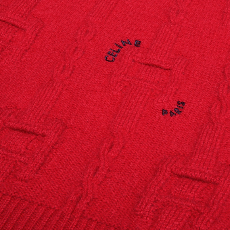 crewneck sweater IN chains cashmere - BRIGHT RED -  - 1 | CELINE