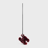 TRIOMPHE POM-POM KEYRING in SHEARLING AND CALFSKIN - RED - TECH ACCESSORIES - 1 | CELINE
