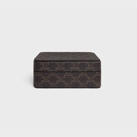 Rectangular box in triomphe canvas - BLACK / TAN - HOME - 1 | CELINE