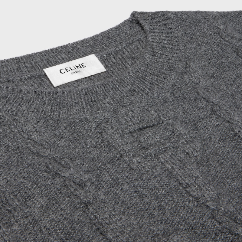 crewneck sweater IN chains cashmere - ANTHRACITE -  - 1 | CELINE