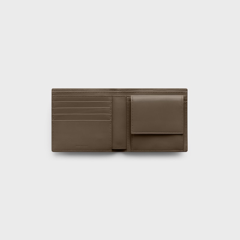 Bi-fold Wallet IN GRAINED CALFSKIN - DARK MOSS - NEW - 1 | CELINE