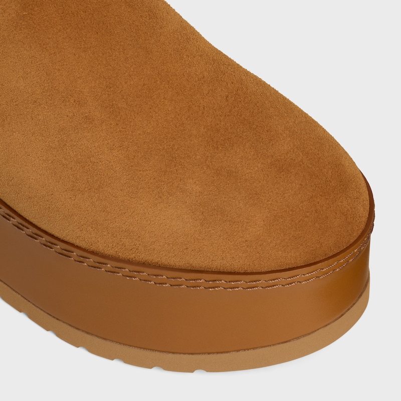 CELINE DANA - WEDGE MULE IN Suede Calfskin - COGNAC -  - 1 | CELINE