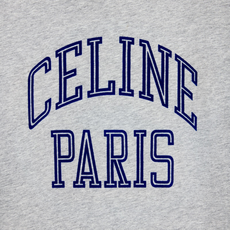 t-shirt loose jersey coton - VINTAGE GREY MELANGE / NAVY -  - 1 | CELINE