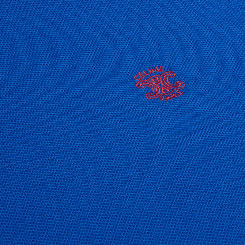 polo shirt IN PIQUE COTTON JERSEY - BLEU KLEIN / RED CERISE -  - 1 | CELINE