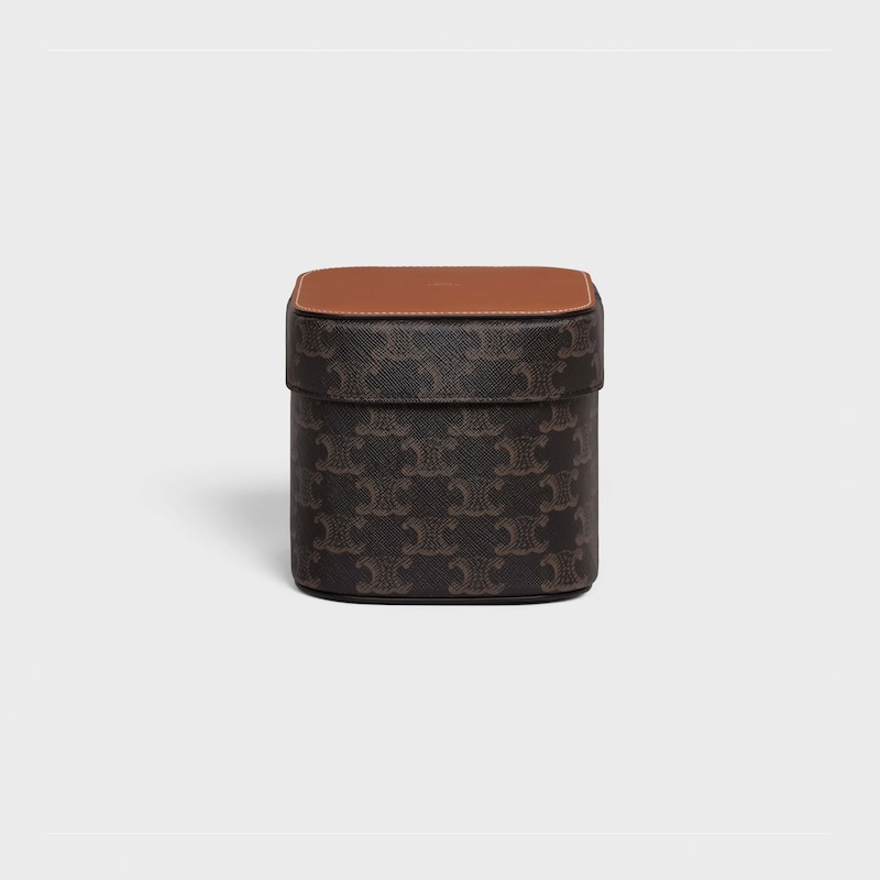 Triomphe帆布及小牛皮中型盒 - 棕黃色 - 家居系列 - 1 | CELINE