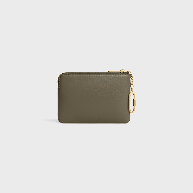 Coin Purse Cuir Triomphe IN smooth calfskin - GOLDEN KHAKI - COIN AND CARD HOLDERS - 1 | CELINE