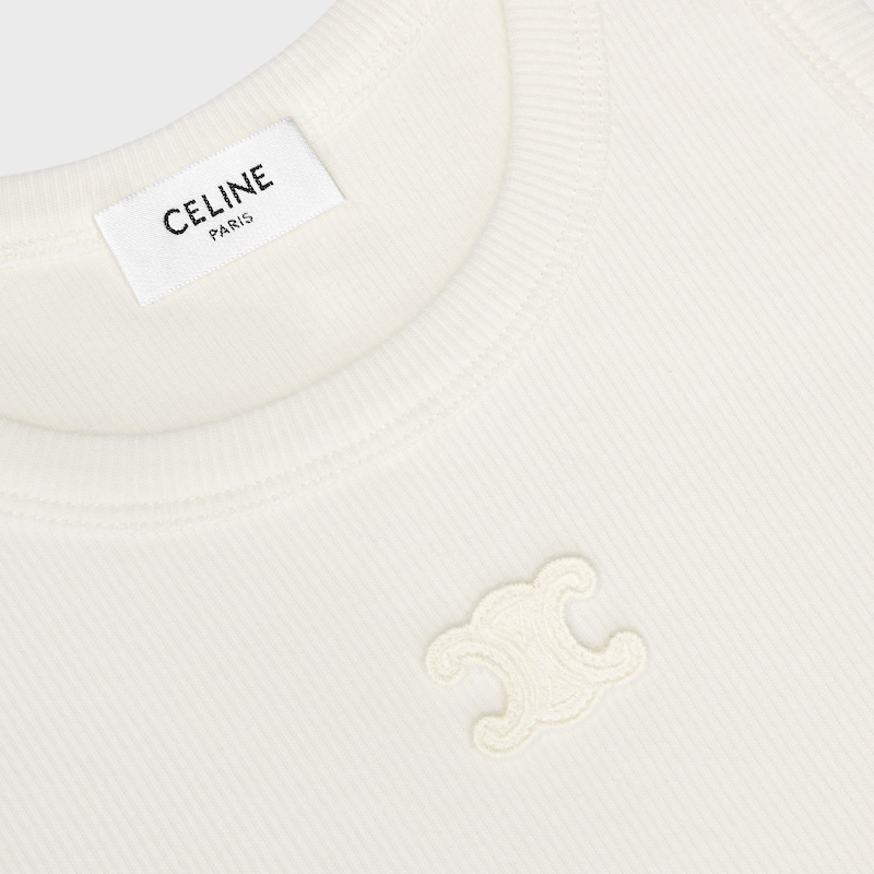 Triomphe Tanktop AUS gerippter Baumwollseide - WOLLWEISS -  - 1 | CELINE