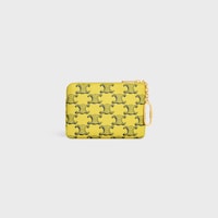 Coin Purse  IN TRIOMPHE CANVAS - YELLOW / NAVY - COIN AND CARD HOLDERS - 2 | CELINE