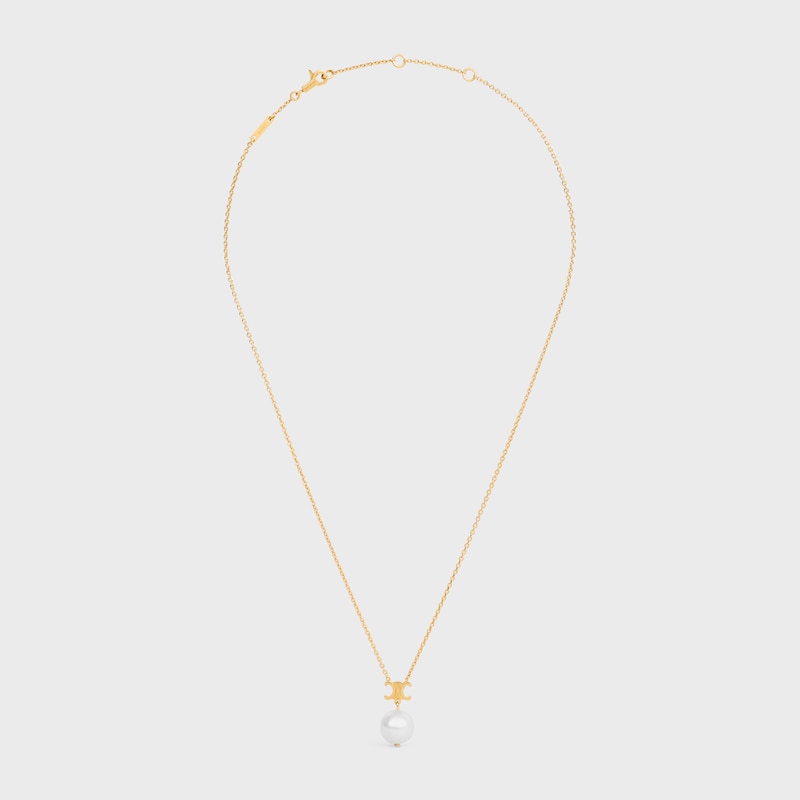 CELINE 레 페를르 목걸이 - 레진 펄 & 골드 피니시 브라스 - 골드 / 아이보리 -  - 1 | CELINE