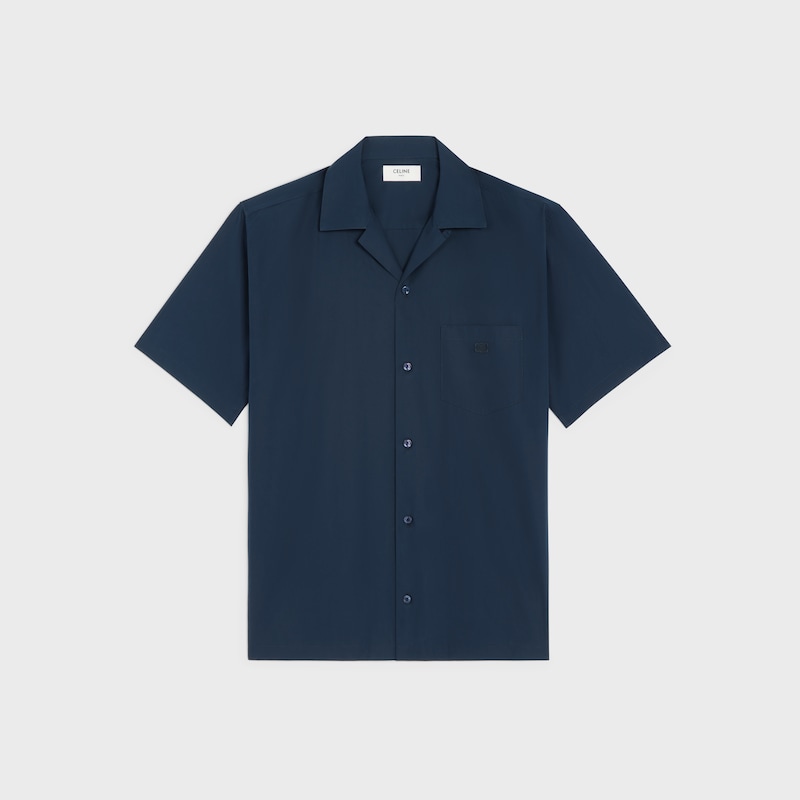 bowling shirt IN COTTON POPLIN - INDIGO -  - 1 | CELINE
